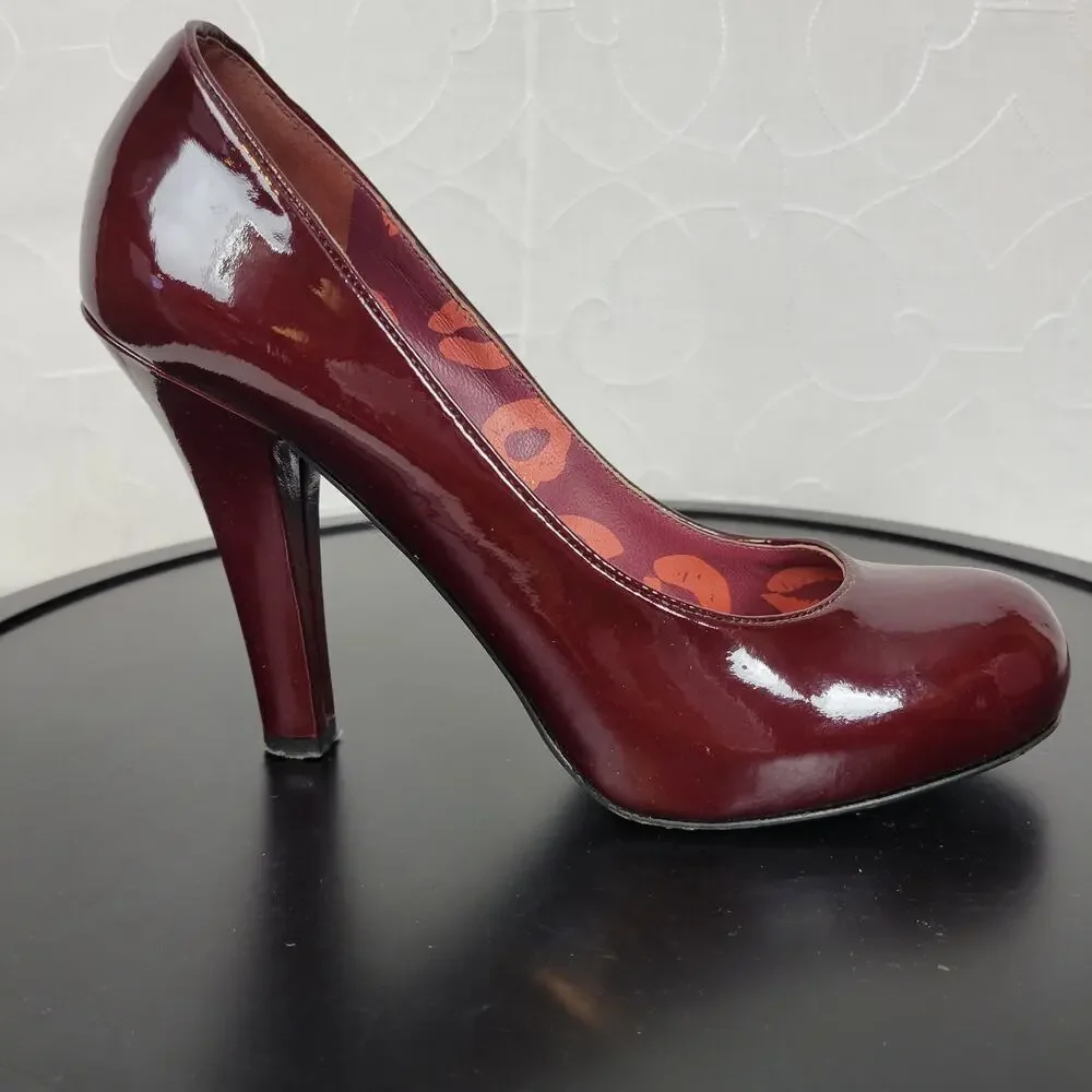 Marc by Marc Jacobs Almarc Womens Heels Sz 39 Red Patent Leather Platform Pump